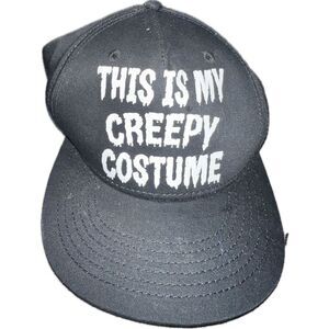 “This Is My Creepy Costume” Funny Halloween Black Hat Cap Adjustable SnapBack OS
